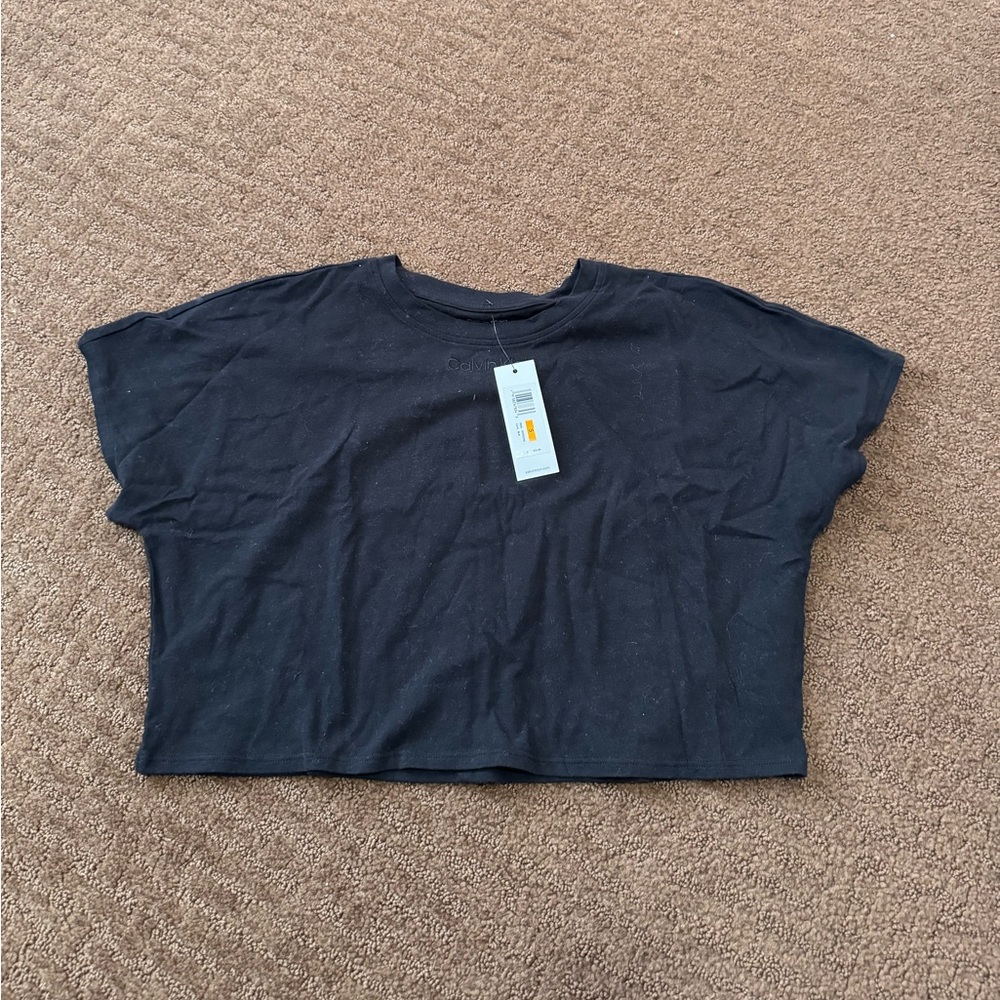 Nwt size small cropped Calvin Klein black tshirt